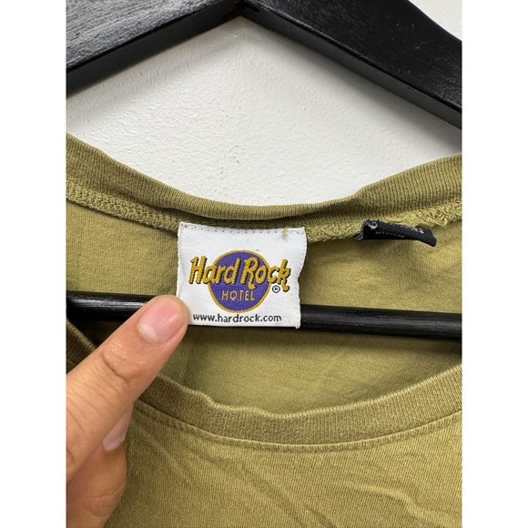 Hard Rock Hotel Orlando Shirt Womens Small Olive Green Graphic Tee T-Shirt - Picture 2 of 5